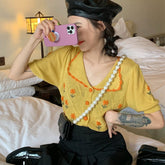 Elegantes Strickhemd mit Vintage-Blumenmuster